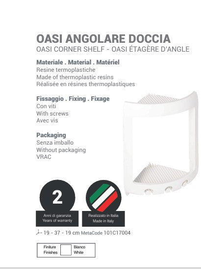 Esquinero para banos plástico Meta Form